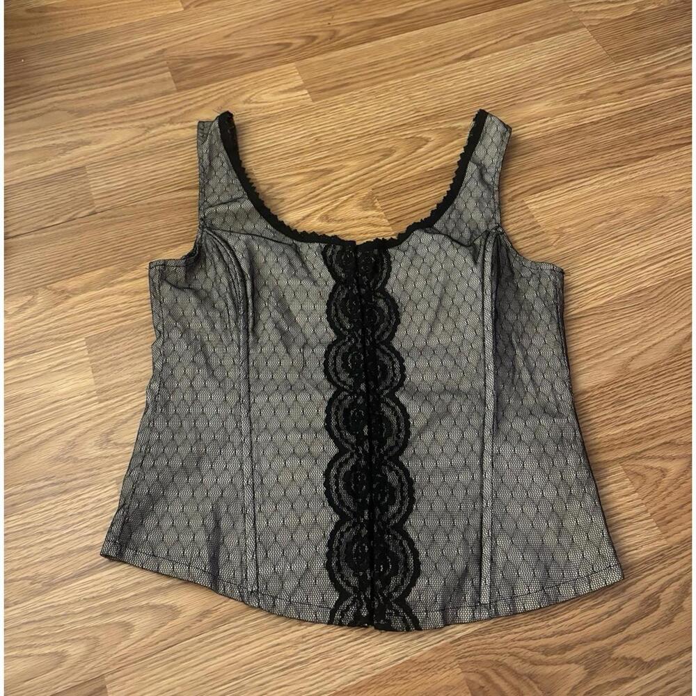 Y2K Charlotte Russe Corset Lace Tank Top Size Large